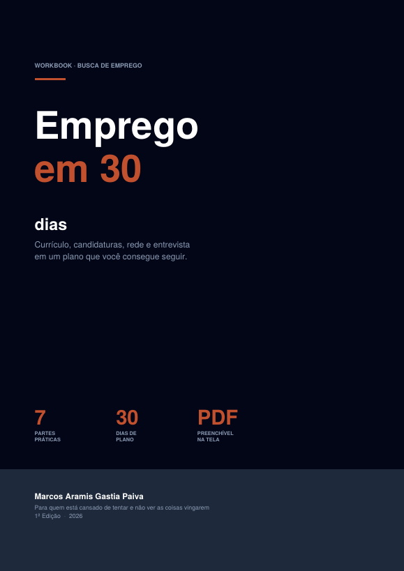 Capa do workbook Emprego em 30 Dias