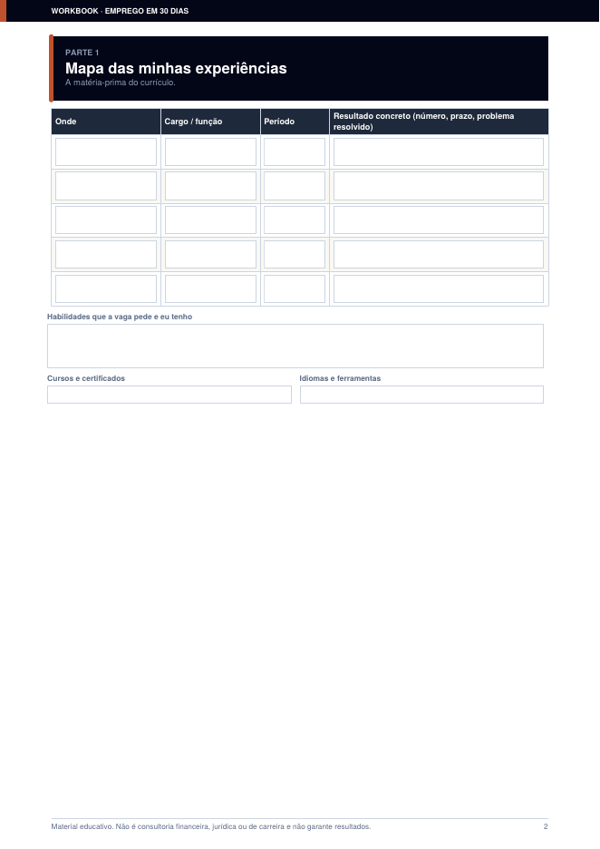 Página 1 do workbook