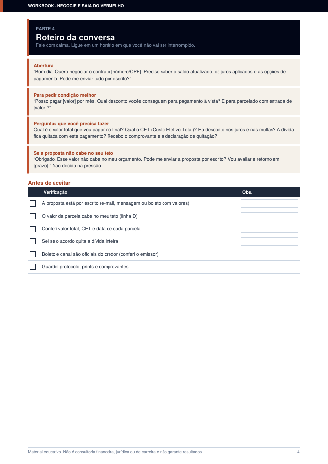 Página 2 do workbook